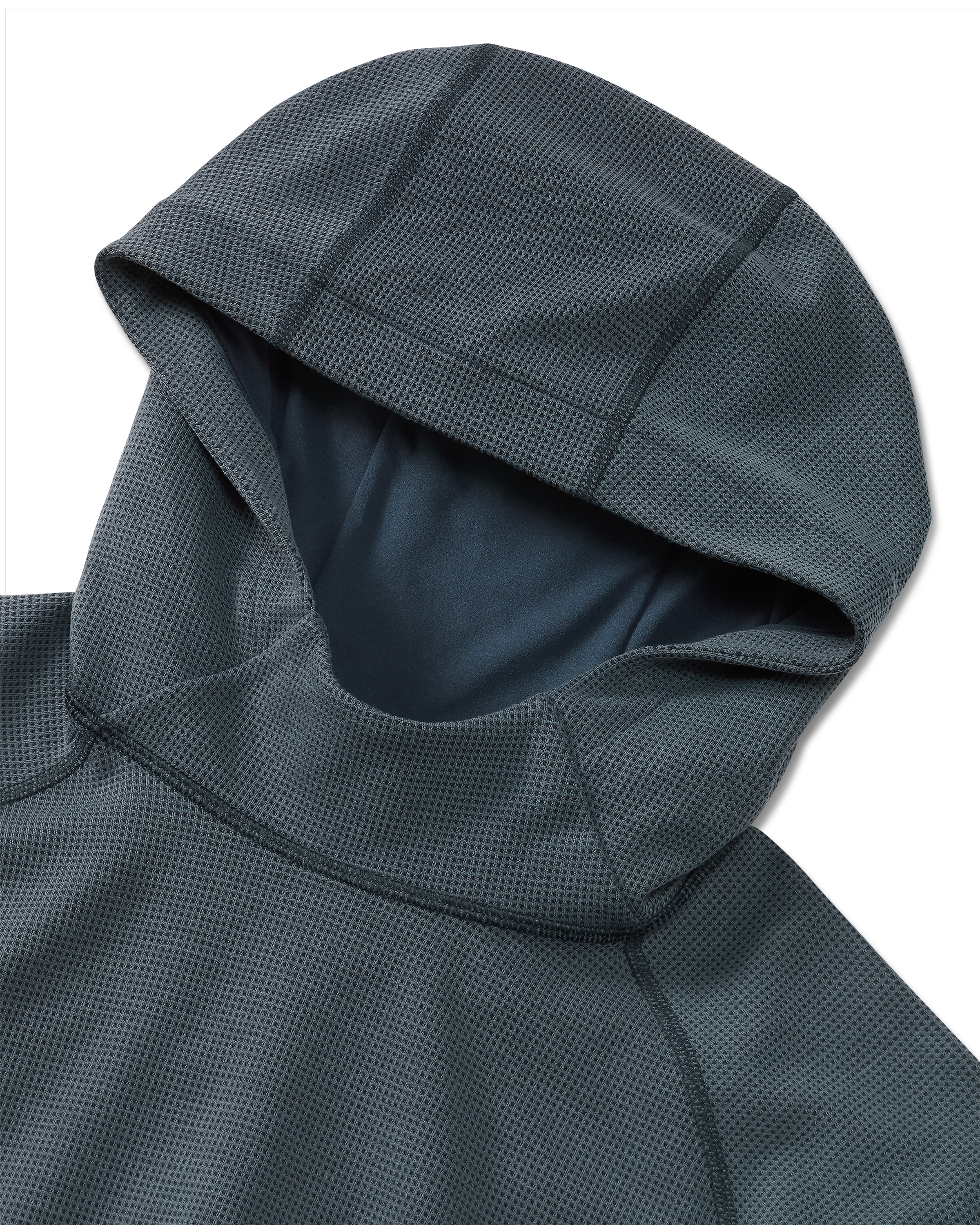 Canyon Waffle Hoodie | Steel Blue Heather - Image 3